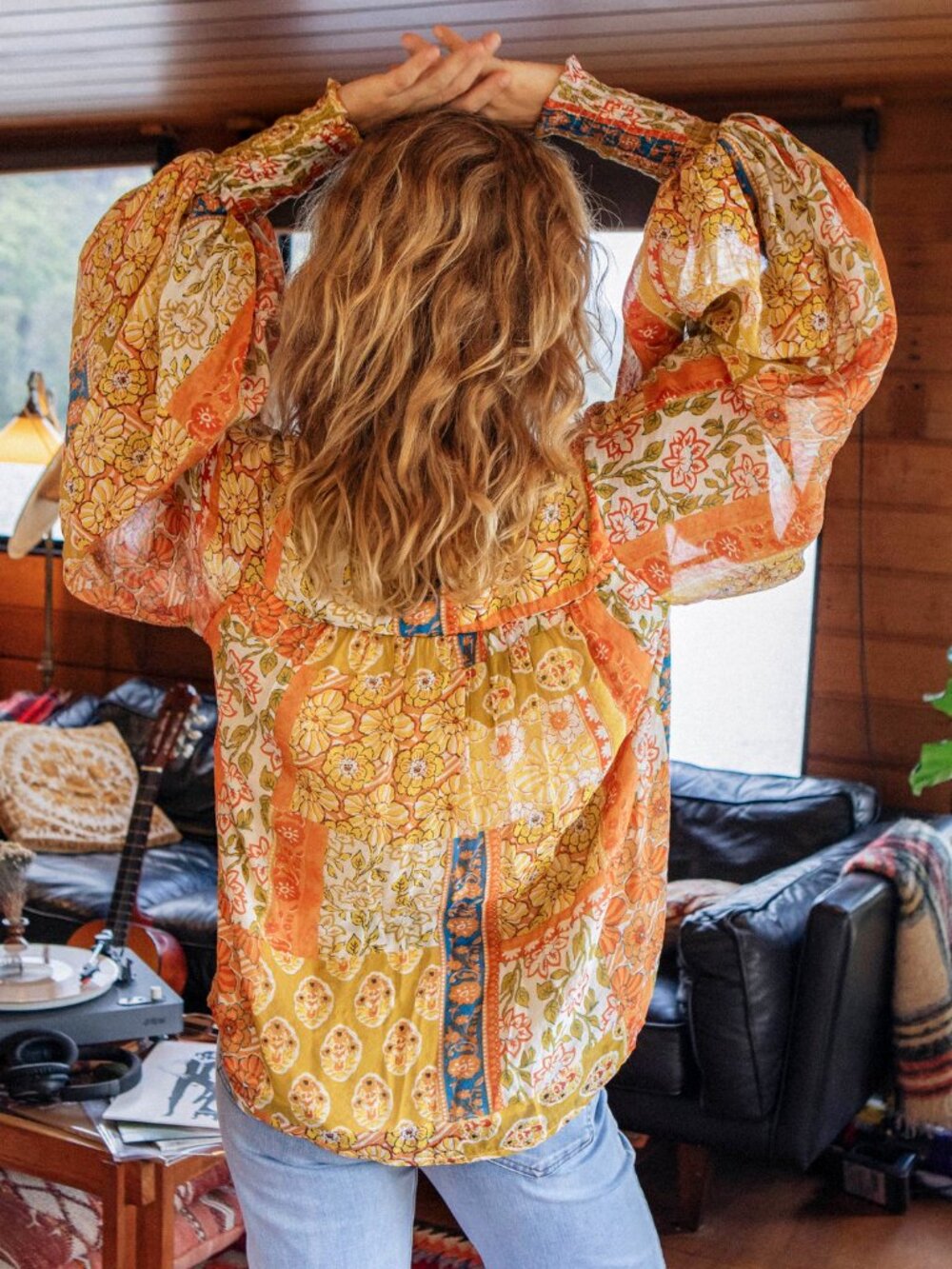 NWOT Bella Boheme Gold Dust Aurora Blouse Boho Size M - Picture 4 of 13